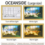 Beautiful LED Light Painting Wall Artwork Dimming Table Lamp Home Decor Night Lamp