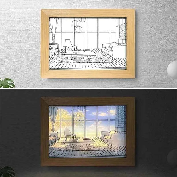 LED Mood Lamp Wall Art - 3 Color Change Modes Romantic Decorative Night Light for Bedroom, Living Room, and Parties