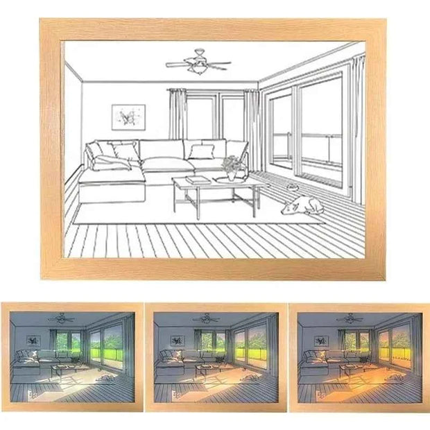 LED Mood Lamp Wall Art - 3 Color Change Modes Romantic Decorative Night Light for Bedroom, Living Room, and Parties