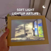 Beautiful LED Light Painting Wall Artwork Dimming Table Lamp Home Decor Night Lamp
